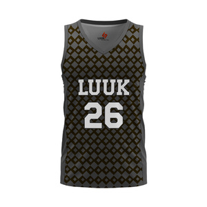 Maillot de basketball personnalisé pour homme, 100 % polyester, respirant, anti-humidité, séchage rapide, grande taille, sans manches, col en V - Product Image 4