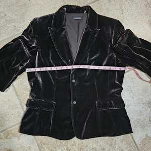 Blazer en velours marron de grande taille pour femme Tahari, veste de soirée classique Preppy Luxe - Product Image 2