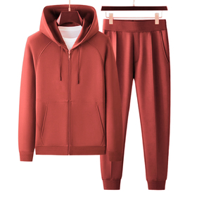 Men's Plus Size Two-Piece Training Jogging Set Casual Workout Hoodie Hood <b>Track</b> <b>Suit</b> for Running Solid Pattern Autumn Season - Product Image 2