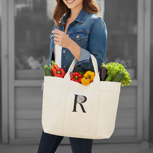 Bolso Tote Plegable de Lona de Algodón Geométrico Impermeable Antirrobo de Marca OEM al por Mayor, Mediano (30-50cm) 500g con Cierre de Botón y Correa para Hombro - Product Image 2