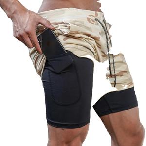 Short Bloomers 2 en 1 pour hommes Vêtements de sport double Vêtements de sport Vêtements pour hommes Shorts avec poches - Product Image 1