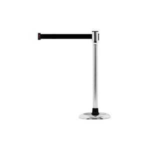 [BS-SS(BK)] Barrera de Control de Filas de Grado Industrial Moderna con Función de Desaceleración y Bloqueo de Correa Universalmente Compatible - Product Image 1