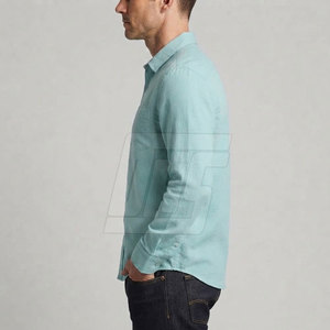 Camisa clásica con botones para hombre, camiseta informal de manga larga de algodón, ropa de moda de verano transpirable para uso diario y viajes - Product Image 5