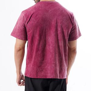 Wholesale Plain Cotton Mens Acid Wash T-shirt Oversized Distressed Wash <b>Tshirt</b> Heavy Blank Vintage t Shirt - Product Image 6