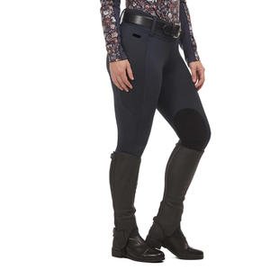 Pantalones de equitación de punto de cintura alta para mujer, largos, elásticos en cuatro direcciones, de color sólido, con bolsillos - Product Image 4