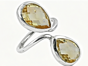 925 Silver Pear Cut Topaz <b>Ring</b> Bezel Setting Minimalist Gemstone Jewelry Unisex Everyday Wear - Product Image 2