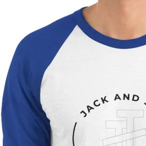 เสื้อยืดเบสบอลพิมพ์ลายสำหรับผู้ชาย แขน 3/4 แบบแร็กแลน คอกลม สไตล์ลำลอง สีตัดกัน ลายกราฟิก เสื้อยืดสั่งทำขายส่ง - Product Image 5