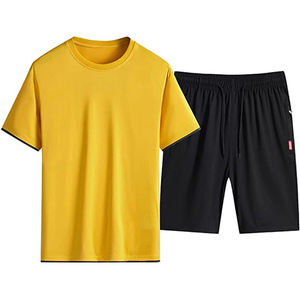 Ensemble de t-shirts pour hommes en tissu éponge respirant à séchage rapide, col rond, personnalisable avec broderie de logo de qualité supérieure, pour l'été - Product Image 2
