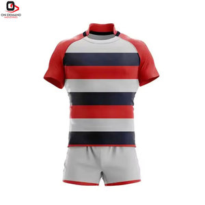 Service OEM d'uniformes de rugby professionnels de haute qualité, couleurs et logo personnalisés pour les équipes sportives, respirant et sublimé pour une performance optimale - Product Image 1