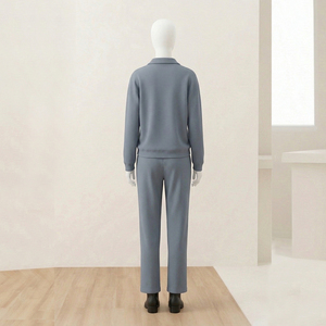 Conjunto de Sudadera y Pantalones de Chándal para Mujer, Tallas Grandes, Diseño de Logotipo Personalizado, Bordado, Estilo Urbano, Primavera, 100% Algodón Lavado, Largo hasta la Rodilla - Product Image 5