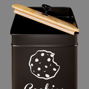 Kitchen Counter Decorative Metal Storage Box <b>Cookie</b> <b>Jar</b> with Airtight Bamboo Lid Party-Ready Large Capacity - Product Image 4