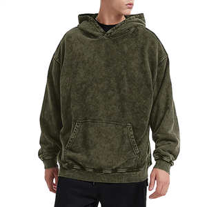 Sudadera con Capucha para Hombre, Lavado Ácido, Precio Razonable, Nueva Moda, Alta Calidad, Ropa Casual, Color Sólido - Product Image 4