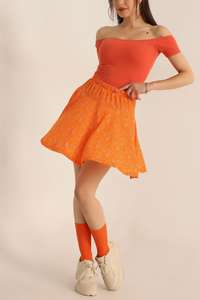 กระโปรงผ้าฝ้ายพิมพ์ลายโลโก้และดีไซน์ตามสั่งสำหรับผู้หญิง กระโปรงทรงเอสไตล์ซัน พิมพ์ลายราคาถูก กระโปรงเอวสูงสีพื้นสำหรับผู้หญิง - Product Image 3