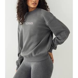 Sweat-shirt à capuche tendance automne-hiver 2026, impression 3D personnalisée, haut de survêtement en coton French Terry 360 GSM, sans capuche - Product Image 1