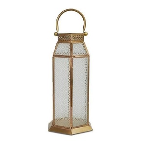 Porte-bougie en métal au design vintage très demandé et populaire, blanc et bleu marine, décoration d'intérieur, en fer, emballé dans une boîte - Product Image 2