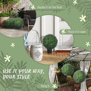2 Bolas de Topiario de Lavanda de 16.5 Pulgadas, Plantas Artificiales de Seda para Interiores y Exteriores, Decoración del Hogar, Temática Artística, Topiarios de Graduación - Product Image 6