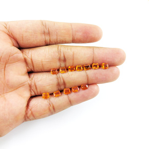 แซฟไฟร์สีส้มธรรมชาติทรงแปดเหลี่ยมขนาด 4x5 มม. แบบไม่ผ่านการปรับแต่ง, พลอยแซฟไฟร์สีเหลืองธรรมชาติทรงเหลี่ยมสำหรับทำเครื่องประดับ - Product Image 3
