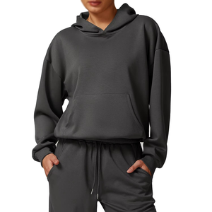 Sudadera con Capucha para Mujer, Cómoda, Gruesa, Lisa, para Correr, Otoño, Forro Polar Térmico, Transpirable, Ajustada, Ropa Deportiva Informal - Product Image 3