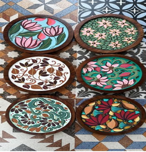 Sous-verres en bois incrustés de motifs de trèfles verts pour coffrets cadeaux porte-bonheur, disponibles à prix de gros pour les acheteurs en gros. - Product Image 6