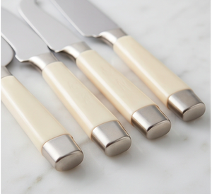 Juego de 4 Cuchillos para Queso con Hoja de Acero Inoxidable, Mango de Crema, Espátula, Tenedor y Rebanador, Herramientas para Queso para Uso en Cocina - Product Image 2