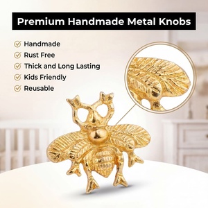 Poignées de tiroir décoratives en aluminium doré en forme d'abeille, poignées de meuble naturelles pour commodes et armoires, poignées de porte de placard de cuisine, vente en gros - Product Image 3