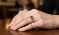 Bague en argent 925 filigrané avec topaze bleue naturelle de Londres sertie griffe classique, plaquée or 18 carats, taille personnalisable, pour femme - Mariage et fiançailles