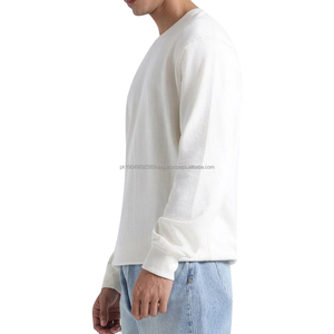 Custom Spring Autumn <b>White</b> Sweatshirt Man Crewneck Sweatshirt For Men's Printed Sweatshirt Full Sleeve Shirts From Pakistan - Product Image 3