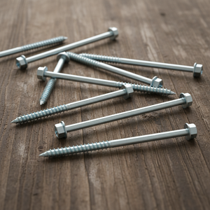 Anti-Rust Hexagon Head Timber <b>Fasteners</b> - Metric Inch Heavy Duty Construction Wood Screws - Product Image 1