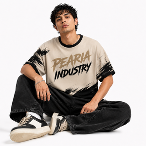 เสื้อยืดโอเวอร์ไซส์ลายกราฟิกแบบยูนิเซ็กซ์ พิมพ์ลายแปรงแบบนามธรรม แขนสั้น สไตล์สตรีทแวร์ลำลอง น้ำหนักเบา คุณภาพสูง - Product Image 3