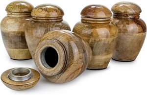 Urna de madera hecha a mano para cenizas, jarrón conmemorativo para cremación, recipiente de recuerdo, juego de 5 - Product Image 4