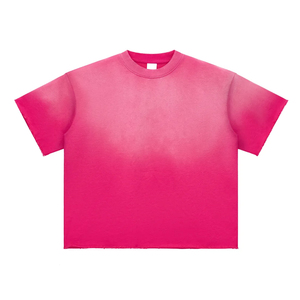 Camiseta Casual para Hombre, 100% Algodón, Lavado Ácido, Corte Holgado, Estampada, Efecto Desgastado por el Sol, Precio al por Mayor, para Pakistán - Product Image 1