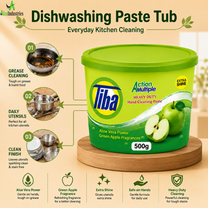 Pâte détergente puissante pomme verte 500g – Nettoyant puissant pour graisse de cuisine – Détergent vaisselle intensif à l'Aloe Vera |   Cuisine haut de gamme - Product Image 5
