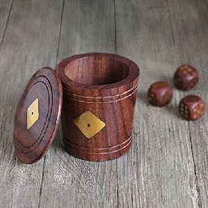 Jeu de dés et de dominos en bois de haute qualité, artisanat en bois naturel pour la récréation familiale, forme ronde, style antique, décoration intérieure - Product Image 5