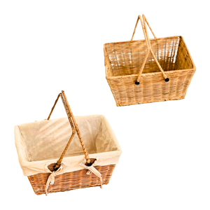 Eco-Friendly <b>Wicker</b> RATTAN <b>Storage</b> <b>Basket</b> Metal Frame Reinforced, <b>Basket</b> with Cotton Liner and Metal Frame – Handmade <b>Wicker</b> Bas - Product Image 1