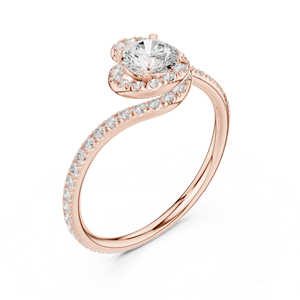 แหวนเพชรทรงกลมทองคำขาว 14K สำหรับผู้หญิง |   ชุดทำงาน |   เพชรที่เพิ่งเพาะเลี้ยง - Product Image 4