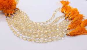 ลูกปัดพลอยซิทรินธรรมชาติทรงลูกแพร์เหลี่ยมเพชรพลอยขนาด 7x10 มม. ความยาว 8 นิ้ว - Product Image 6