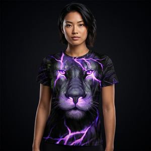Lion 3D Printed Short Sleeve T-Shirt Men's Casual O-Neck <b>Animal</b> <b>Pattern</b> Regular Fit Polyester Woven Shirt - Product Image 4