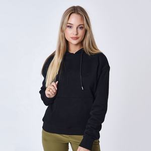 Sudadera con capucha de gran tamaño de peso pesado para mujer, sudadera de algodón liso larga bordada con logotipo personalizado del fabricante - Product Image 3