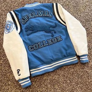 <b>Men's</b> High Street Customized Color Logo Embroidery Patchwork Windproof Long Sleeve Wool Varsity <b>Jacket</b> Winter Sportswear - Product Image 4