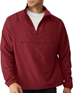 Men's Casual Quarter Zip Pullover-Athletic Windbreaker Lightweight <b>Jackets</b> Hiking Golf for Men Mock Neck <b>with</b> <b>Pockets</b> - Product Image 2