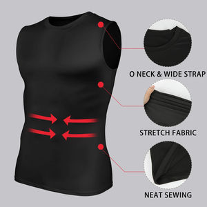 Camiseta Moldeadora de Compresión para Hombre, Chaleco Reductor sin Mangas, Camiseta de Entrenamiento para Adelgazar, Control de Abdomen, Agradable al Tacto, para Gimnasio - Product Image 4
