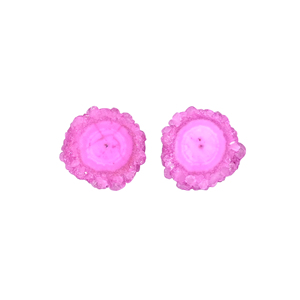 Pierre précieuse naturelle rose Druzy solaire 25,6 carats 17x17mm de forme fantaisie, non montée - Product Image 1