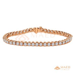 Pulsera de tenis de moissanita con corte redondo chapada en oro rosa para mujer, joyería de moda estilo Manhattan, regalo elegante - Product Image 5