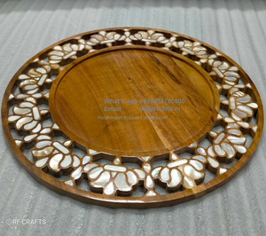 Eid Ramadan Mubarak Madera madre de perla incrustaciones Artística Eid Mubarak Party Serving Vajilla EID Musulmán Ramadán Decoración - Product Image 3