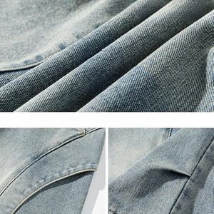 กางเกงยีนส์ขาสั้นทรงตรงสไตล์ลำลองสำหรับผู้ชาย รุ่น 2026 ฤดูใบไม้ผลิ/ฤดูร้อน ทรงหลวม สไตล์วินเทจ สตรีทแวร์ - Product Image 2