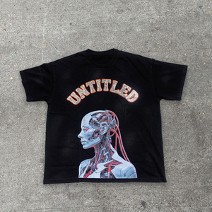 เสื้อยืดโอเวอร์ไซส์สไตล์วินเทจ Y2K พิมพ์ลาย DTG น้ำหนัก 300 กรัม ผ้าคอตตอน 100% ซักย้อมสีแบบแอซิดวอช สำหรับผู้ชาย - Product Image 1