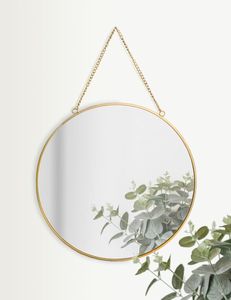 Customized Shape Hanging Wall <b>Mirror</b> with Metal Border Wall Hanging <b>Mirror</b> | Decorative Golden Border <b>Mirror</b> With <b>Chain</b> - Product Image 6