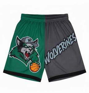Shorts de sport unisexes personnalisés à impression sublimée, en mesh, taille élastique, séchage rapide, évacuation de l'humidité, polyester, coupe classique - Product Image 2
