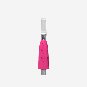 Pousse-cuticules UNIQ-15 (lame droite) STALEKS avec manche en silicone souple pour manucure, élimination du vernis gel et soins des ongles. - Product Image 1
