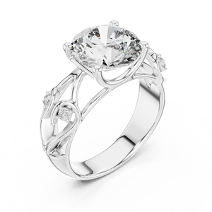 Moissanite Diamond Cocktail <b>Ring</b> 925 Sterling <b>Silver</b> - Product Image 4